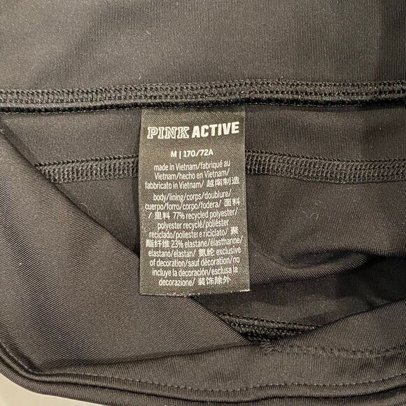 PINK Active Flare Yoga Pants Black Women’s Size M High Waist Stretch - Picture 4 of 6